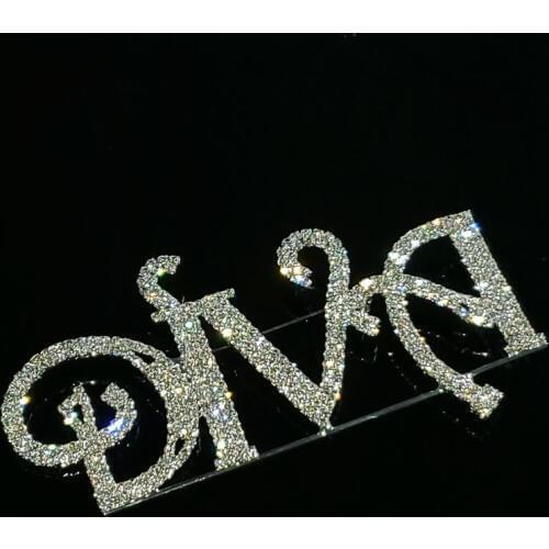 Crystal Handmade Jewelry Luxury Large Size of "DIVA" Word Brooch Pin in Sliver Tone Rhinestone Jewelry&Accessories Unique Gift