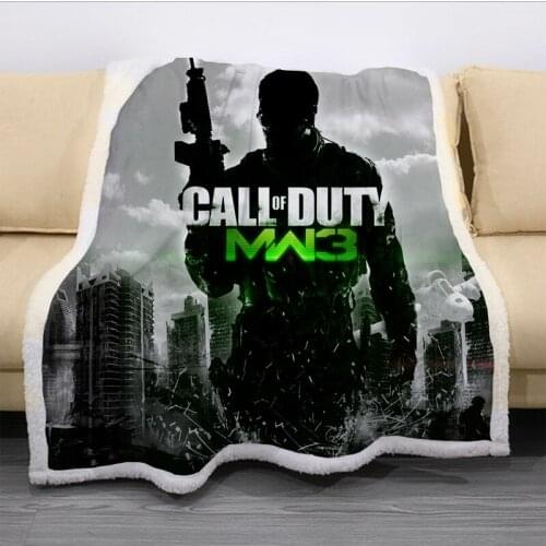 Hot Sale Call of Duty 3D Printed Fleece Blanket for Beds Thick Quilt Fashion Bedspread Sherpa Throw Blanket Adults Kids