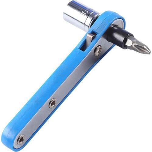 Mini Simple Rapid Ratchet Wrench 1/4 Screwdriver Rod Quick Socket Wrench Sleeve Batch Head Spanner Hardware Tools