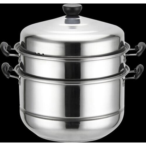 Stainless Steel Three-layer Thick Steamer Multifunction Soup Steam Pot Universal Cooking Pots for Induction Cooker Gas Stove (28