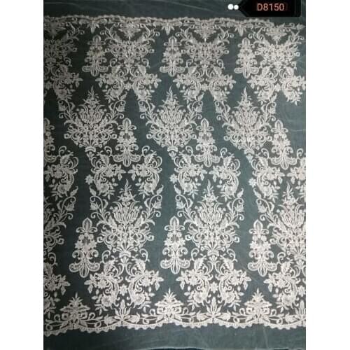 Wholesale Off White Lace Embroidered Fabric Clothing Women Fabric 10 Yards