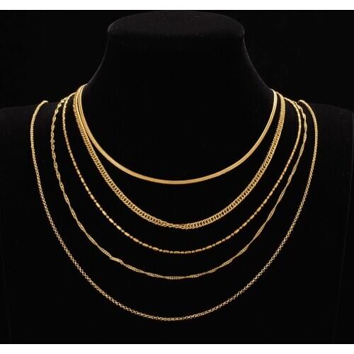 Necklace African New Dubai Gold color Necklaces Length 50cm fashion Women Jewelry friends Birthday present for girls gifts chain