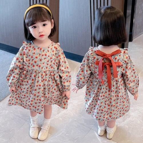 Girl Dress Kids Baby Gown 2021 Casual Spring Autumn Toddler Outwear Party Wedding Princess Tutu Dresses Cotton Children Clothing