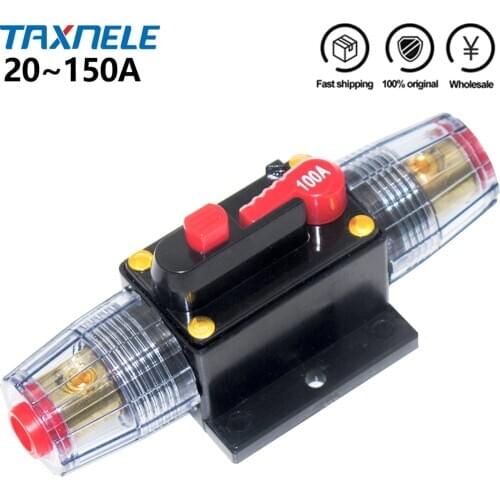 Car Truck Audio Amplifier Circuit Breaker 50A 60A 80A 100A 150A 12V 24V DC Fuse Holder AGU Style Stereo Amplifier Refit Fuse