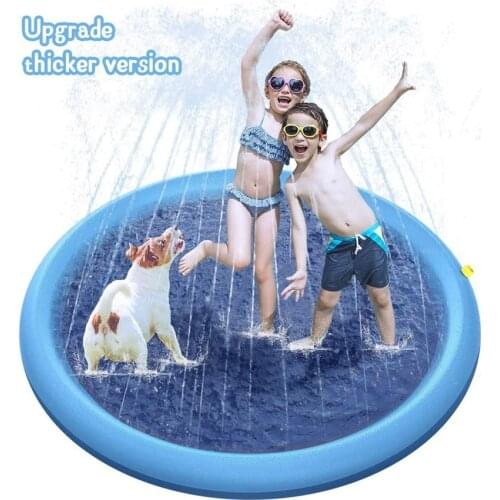 Splash Sprinkler Pad For Kids Pets Thickened Non-slip Folding Lawn Cat Dog Bath Tub Swimming Pool Water Sprinkler Splash Pad Toy