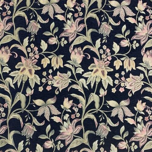 Deluxe Black Floral Heavy Soft Fabric Chenille Sofa Chair Interior Cloth Hotel Villas Upholstery Woven Jacquard Designer 280cm