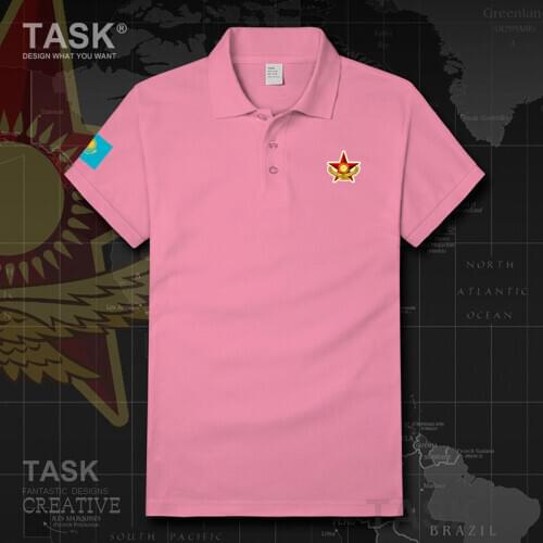Army Kazakhstan Kazakh KZ Kazakhstani KAZ Military Tactical country Short sleeve Polo shirts cotton casual lapel sports tops