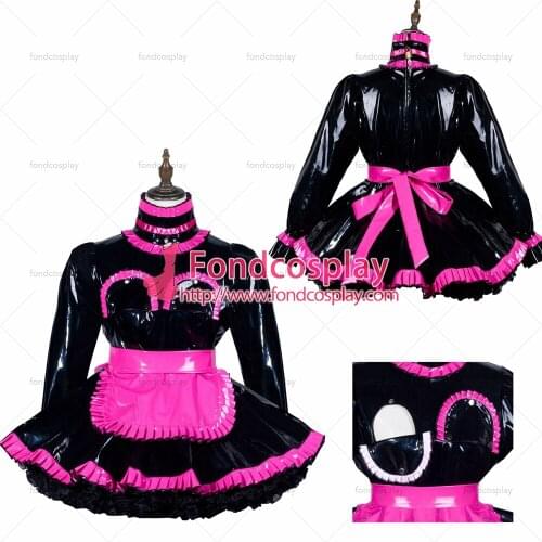 Sissy maid pvc dress lockable Uniform cosplay costume Tailor-made[G3808]