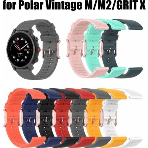 For Polar Vantage M2 Silicone Strap Solid Color Bracelet Watchbands Smart Watches Bands