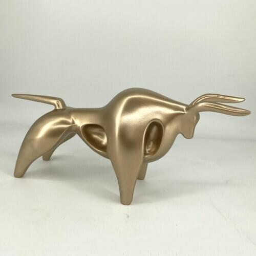 Modern Abstract Golden Calf Statue Resin Decoration Home Accessories Gift Geometric Taurus Sculpture bull ox Cattle decor art