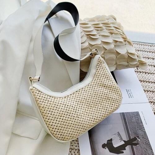 Fashion Womens Bag 2021 Summer New Dumpling Bag Straw Underarm Shoulder Beach Messenger Bag