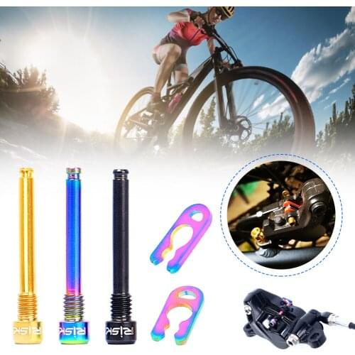 2pcs/box Road MTB Bike Bicycle M4x26.5 Titanium Retainer Pin With Circlip Bolt For Threaded Hydraulic Disc Brake Pad Lining