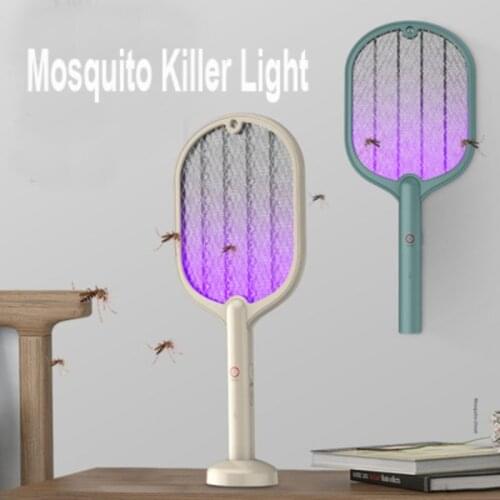 Intelligent Handle Home Essential LED Mosquito Killer Lamp Night Light Electric Bug Insect Killer USB Charger Fly Swatter Trap
