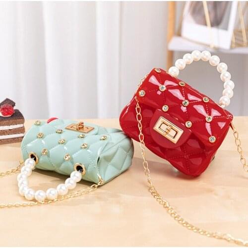 Womens Purses and Handbags PVC Jelly Crossbody Bags for Women Mini Rivet Coin Wallet Girls Pearl Hand Bags Tote