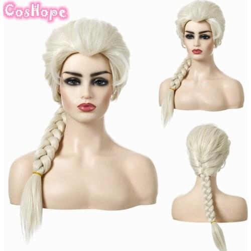 Elsa Cosplay Wig Woman Long Braid Wig Cosplay Anime Cosplay Wigs Heat Resistant Synthetic Wigs Halloween Cosplay for Women