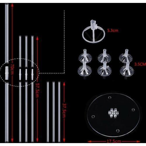 1 Set Balloons Column Stand Plastic Balloon Support with 7 tubes for Party Decoration Birthday Party Ballons Accessories