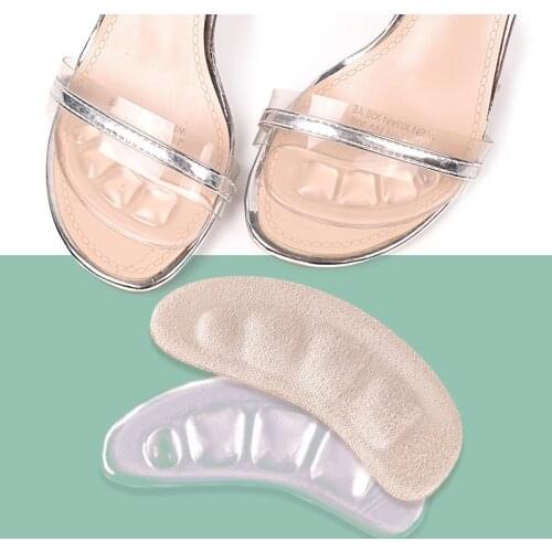 1 Pair Women Self-adhesive Gel Non-slip Summer Foot Patch Anti-wear Silicone High Heel Shoe Sticker Cushion Pad Foot Hind Care