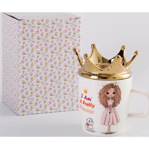 1 Pcs Cartoon Cute The Princess Mug Novelty Crown princess mug Porcelain Ceramic Tea Coffee Mug Cup Gift