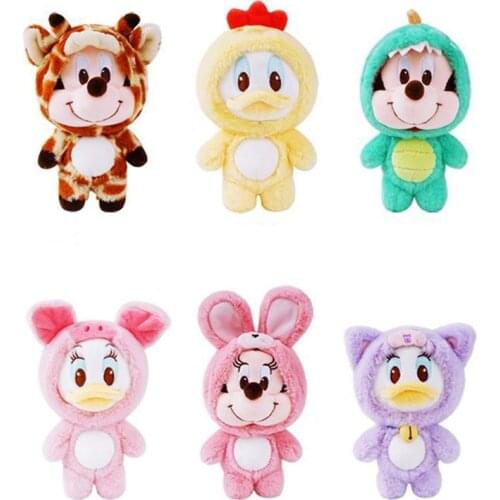 Disney Mickey Family Series Random 1Pcs Cartoon Animal Cross-dressing Plush Toy Blind Box Toy Mickey Minnie Mouse Toy Gift