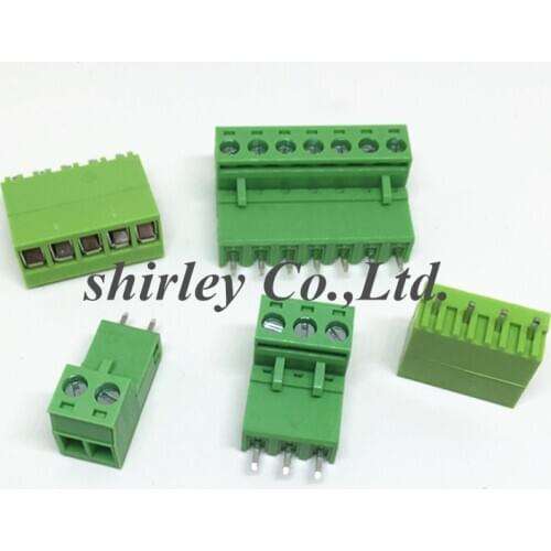 10 sets ht5.08 2/3/4/5/6/7/8 pin Right angle Terminal plug type 300V 10A 5.08mm pitch connector pcb screw terminal block