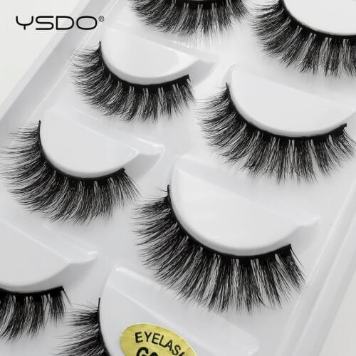 5 Pairs Mink EyeLashes 3D Dramatic Natural Hair False EyeLash Faux Mink Volume EyeLashes 3D Mink Cilios Fluffy Lashes Thick G600