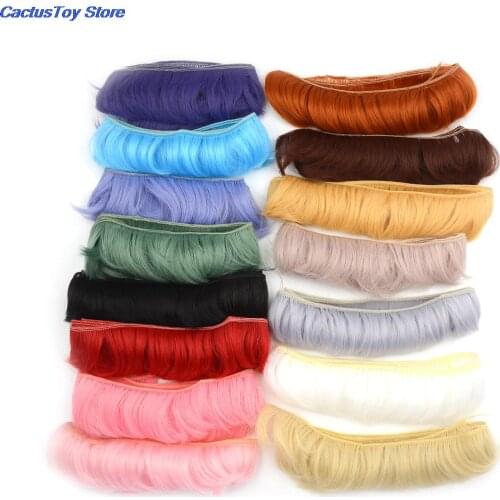 5x100cm Newest Doll short Curly DIY fringe hair natural brown black khaki color wig hair for 1/3 1/4 BJD SD doll wig