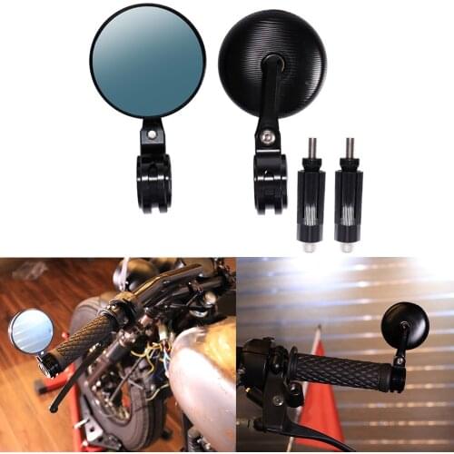 7/8" 22mm Motorcycle Bicycle Handlebar Mirrors Round Bar End Mirror For Harley MTB Road Bike Cycling Rearview Mirror Universal