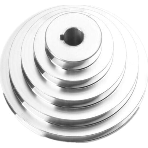Aluminum A Type 5 Step Pagoda Pulley Wheel 150mm Outer Dia for Timing V-Belt G6DB