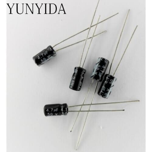 Aluminum electrolytic capacitor 50V 4.7uf 50PCS