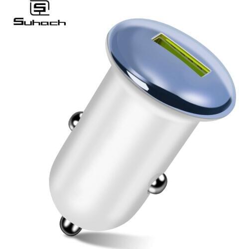 Suhach Mini Car Charger Quick Charge 3.0 For iPhone Samsung Xiaomi Fast Car Charging Adapter QC 3.0 QC3.0 Mobile Phone Charger