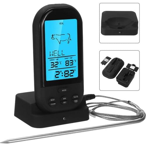 Wireless LCD Digital Food Thermometer Kitchen Tool Baking Gadgets BBQ Grill Meat Kitchen Cooking Supply LED Backlight