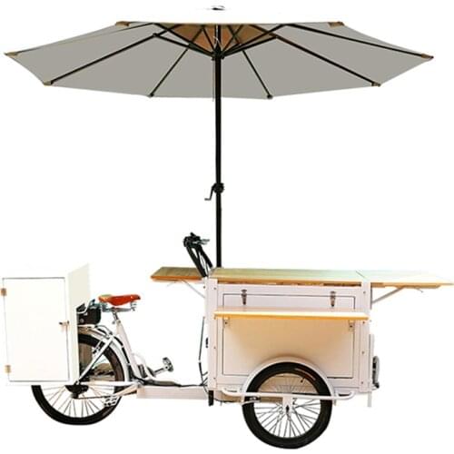 Business 3 wheeled Ice Cream Cargo Bike Electric Pedal Bicycle Street Mobile Vending Truck Coffee Kiosk Catering Food Cart