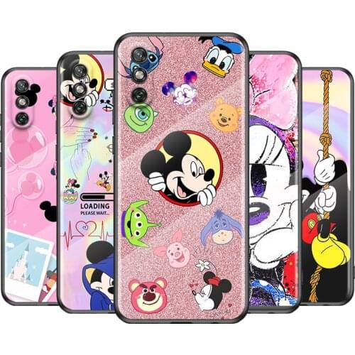 Disney mickey mouse estilo For Huawei Y6 Y7 Y9 Y5P Y6P Y8S Y8P Y9A P Smart Z 2019 2020 2021 Tempered Glass Phone Case