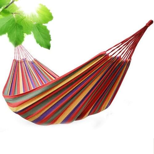 Double Thick Canvas Hammock Outdoor Indoor Balcony Swing Bedroom Dormitory Hammocks Tree Bed For 2 Persons