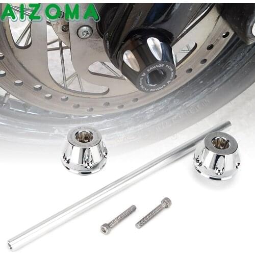 Chrome CNC Aluminum Front Fork Wheel Fall Protect For Harley Softail Fat Boy 2018-21 Motorcycle Axle Slider Anti Crash Protector