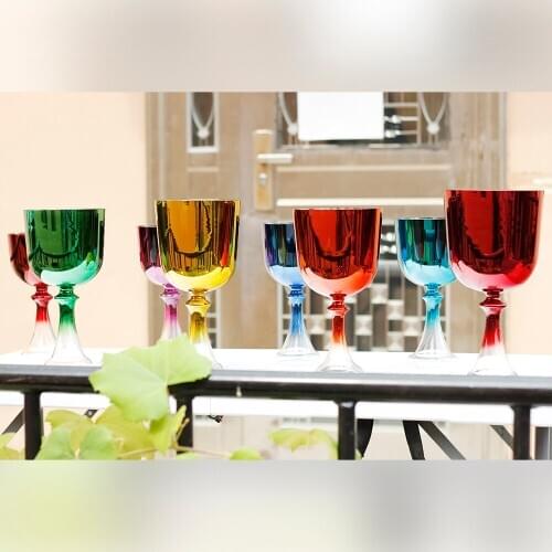 One set 4th octave crystal grail with colors 440/432Hz C/D/E/F/G/A/B/C5