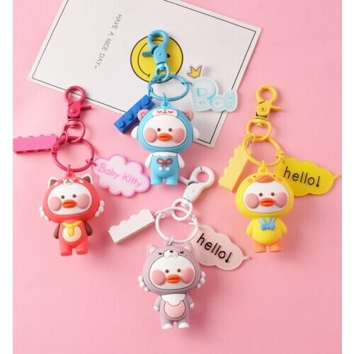 Creative Cute Cartoon Figure Key Chain 4 Style Charms Pendant for Women Girl Keychain Car Key Ring Bag Pendant Jewelry Wholesale
