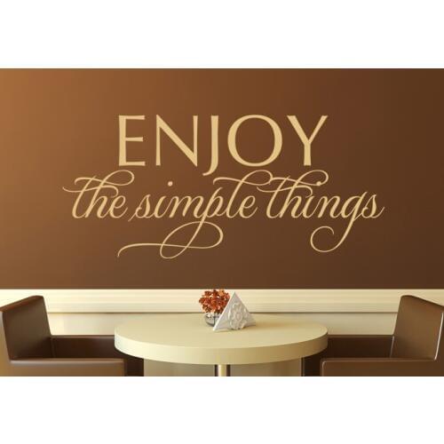 Inspirational Motivational Letters wall decals quotes Enjoy the simple things in life Wall Stickers Home Decor Living Room A738