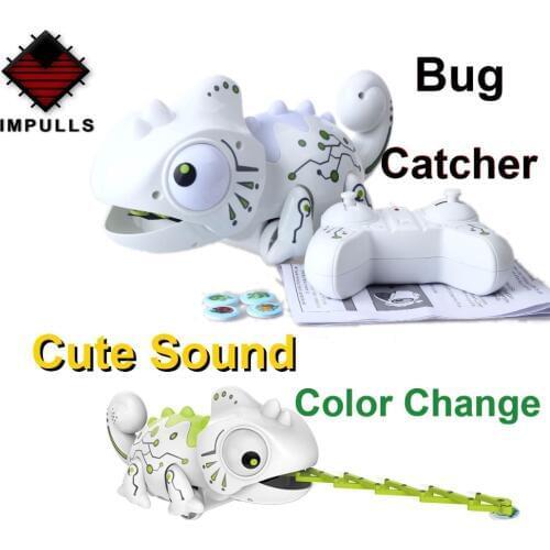 2.4CHz RC Robot Dinosaur Toys Chameleon Pet Changeable Light Remote Control Electronic Model Animal Intelligent Robot Kit Toys