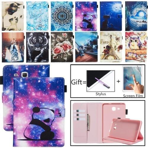 SM-T280 Case For Samsung Galaxy Tab A A6 7.0 2016 T280 T285 SM-T285 Cover Funda Tablet Cartoon Cat Unicorn Stand Shell Capa