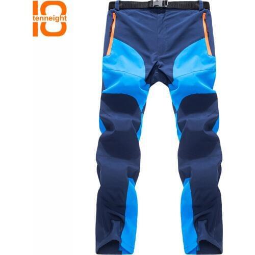 TENNEIGHT Summer Men Outdoor Camping Hiking Pants Thin Trekking Pants Sports Trousers mens Mountain Climbing Quick Dry Pants