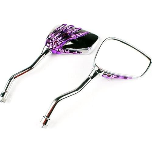 Retro Motorcycle rearview Mirror Chrome retroviseur moto mirrors Skeleton Skull Rearview Scooter Universal mirrors