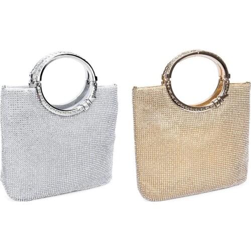 Womens Handbag Rhinestone + satin Bag Evening Bags Wedding Clutch Purse