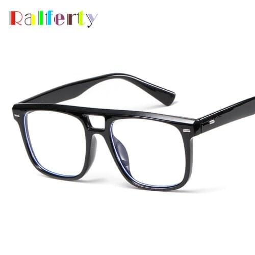 Ralferty Decorative Womens Glasses Frames No Diopter Anti Blue Light Glasses Retro Eyeglass Frame Clear Lenses Oculos W3510