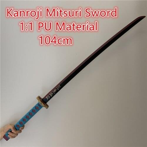 104cm Sword Weapon Demon Slayer Kimetsu no Yaiba Kanroji Mitsuri Sowrd Cosplay 1:1 Anime Ninja Knife PU Prop Model Gift
