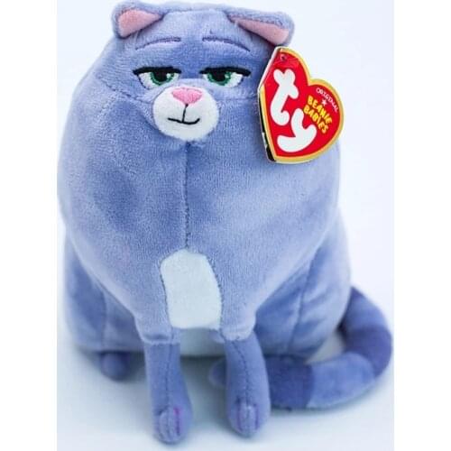 15CM Ty Big Eyes Purple Long-tailed Fat Cat Long-haired Dog Rabbit Decoration Collection Doll Toys Child Birthday Christmas Gift