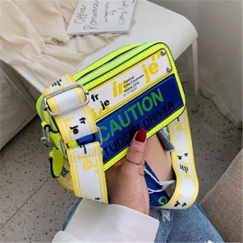2020 New Fashion Small Square Bag Women Bag Korean Girls Hit Color Wild Crossbody Bag PU Leather Shoulder Bag Sacs à Main Femme