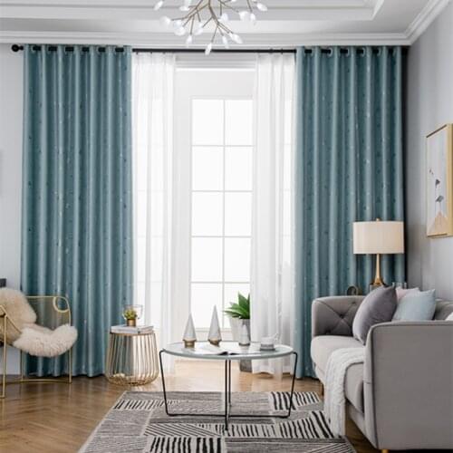 300cm Height Blue Window Blackout Curtain for Living Room Bedroom Triangle Design High Shading Drapes Custom Made