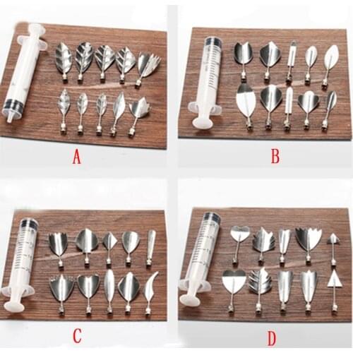 10 Pcs/Set 3D Gelatin Jelly Art Pudding Flower Stainless Steel Nozzle Syringe Cake Decorating Tools Baking Accessories Kit