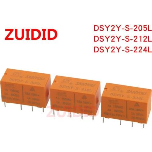 5PCS Relay DSY2Y-S-205L 5VDC DSY2Y-S-212L 12VDC DSY2Y-S-224L 24VDC DSY2Y S 8PIN 1A/2A